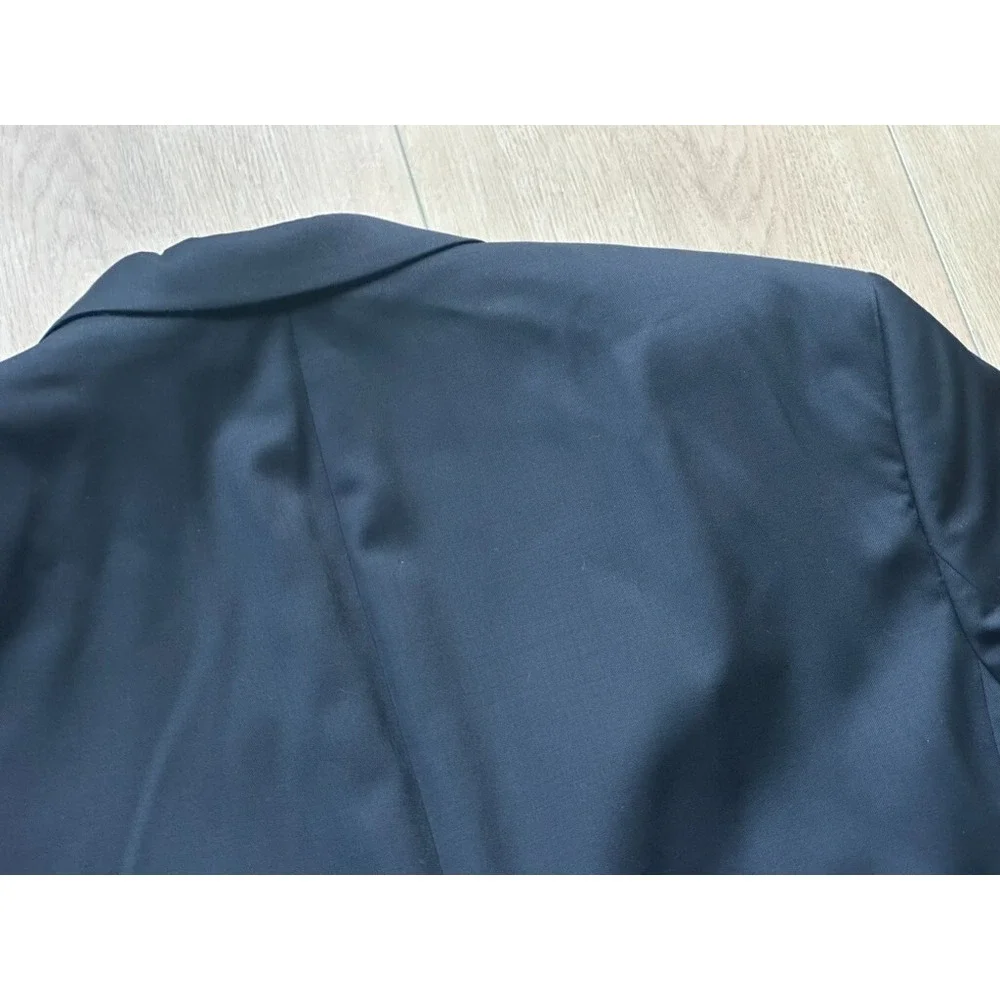 Patrick James Wool Classic Navy Sport Coat Blazer 45R‎ Buttons Aut Vincere Mori
